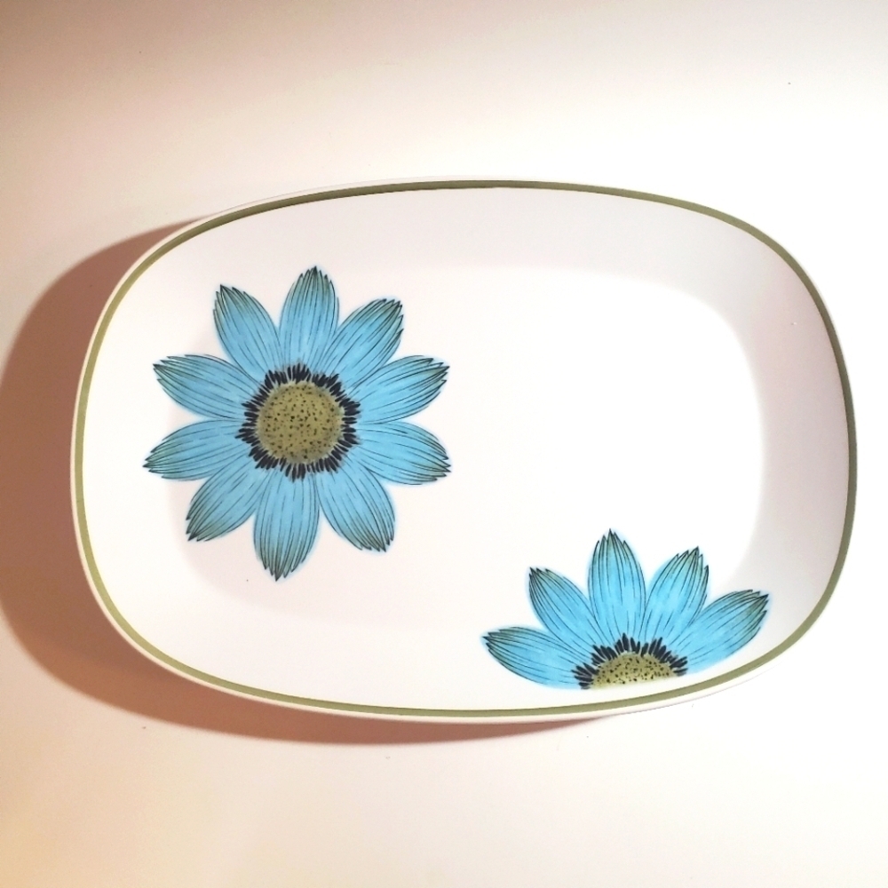 NORITAKE Up-Sa Daisy VTG MCM Progression China 9001 Japan Oval Serving Platter